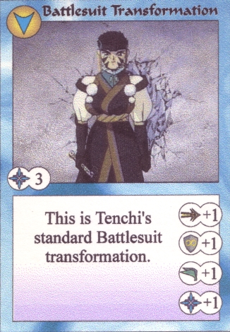 Scan of 'Battlesuit Transformation' Scavenger Wars card