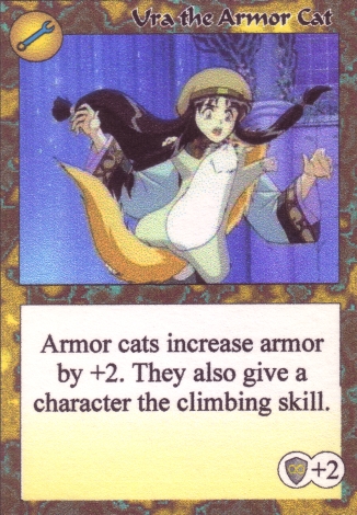 Scan of 'Ura the Armor Cat' Scavenger Wars card