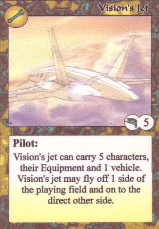Scan of 'Vision's Jet' Scavenger Wars card