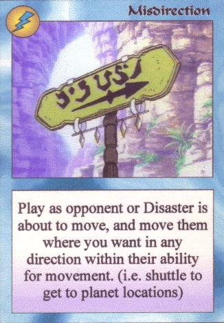 Scan of 'Misdirection' Scavenger Wars card