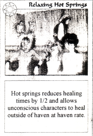 Scan of 'Relaxing Hot Springs' Scavenger Wars card