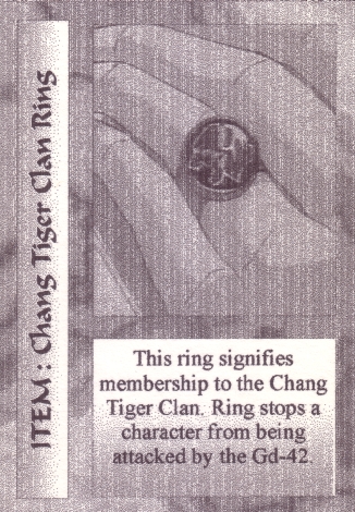 Scan of 'Chang Tiger Clan Ring' Scavenger Wars card