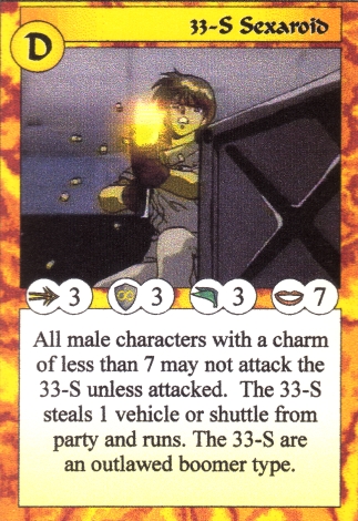 Scan of '33-S Sexaroid' Scavenger Wars card