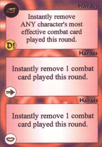 Scan of 'Harass / Harass / Harass' Scavenger Wars card