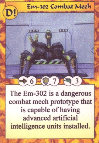 Scan of 'Em-302 Combat Mech' Scavenger Wars card