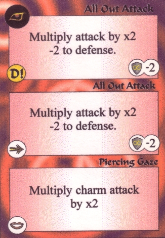 Scan of 'All Out Attack / All Out Attack / Piercing Gaze' Scavenger Wars card